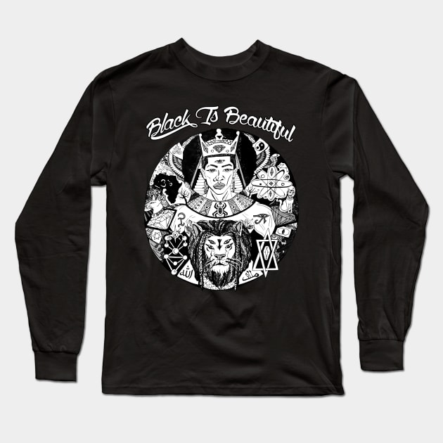 Black King Wise King Black Is Beautiful Long Sleeve T-Shirt by kenallouis